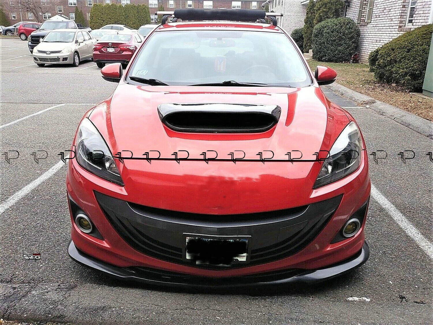 Real Dry Carbon Front Hood Scoop Vent For Mazda 3 2nd 4D 5D MPS